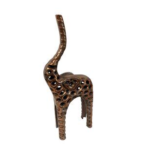 Abstract Copper Tone Elephant Sculpture Bookshelf Decor 7397